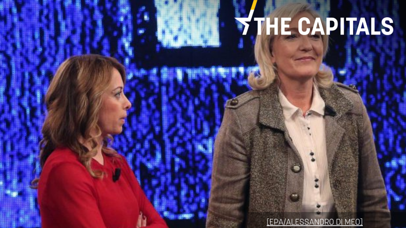 Meloni-busca-la-unidad-de-la-derecha-europea-y-se-acerca-a-Le-Pen