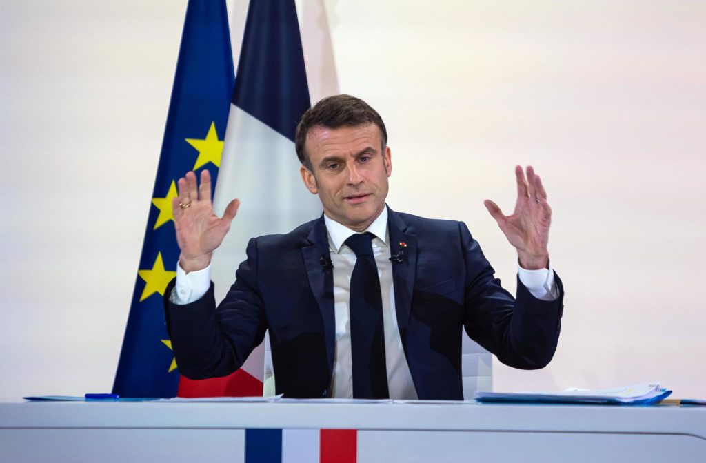 French President Macron holds press conference at ElyseePalace in Paris