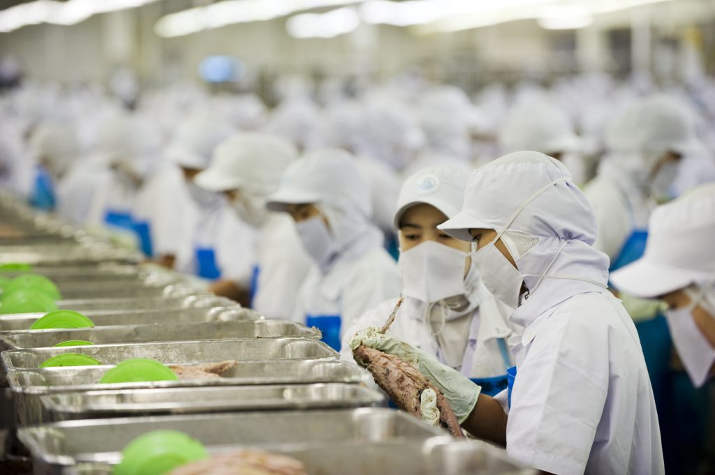 Imagen de archivo de una fábrica de conservas de pescado en Tailandia.