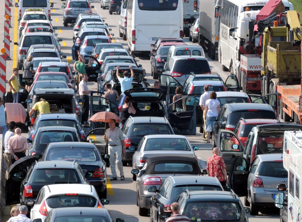Traffic jam in the heat