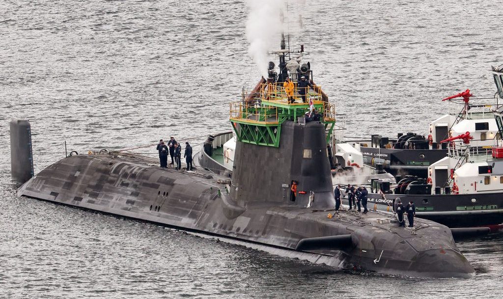 Un submarino en la base naval de Clyde, sede de la fuerza de disuasión nuclear del Reino Unido, en una imagen de archivo.