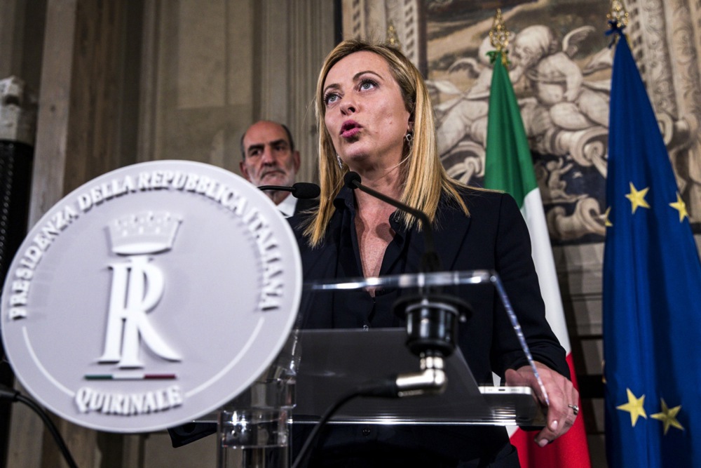 Giorgia Meloni ofrece una rueda de prensa en Roma, el 21 de octubre de 2022.