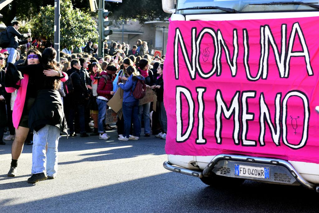 Manifestación en Roma contra la violencia de género, el 23 de noviembre de 2024.