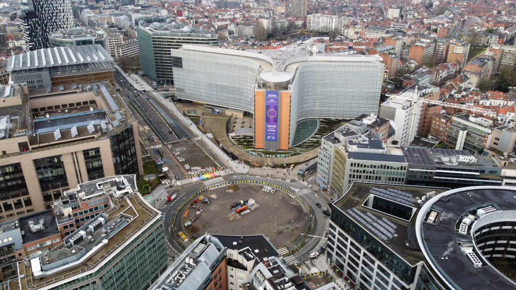 Vista aérea del edificio Berlaymont, sede de la Comisión Europea en Bruselas, en una imagen de archivo.