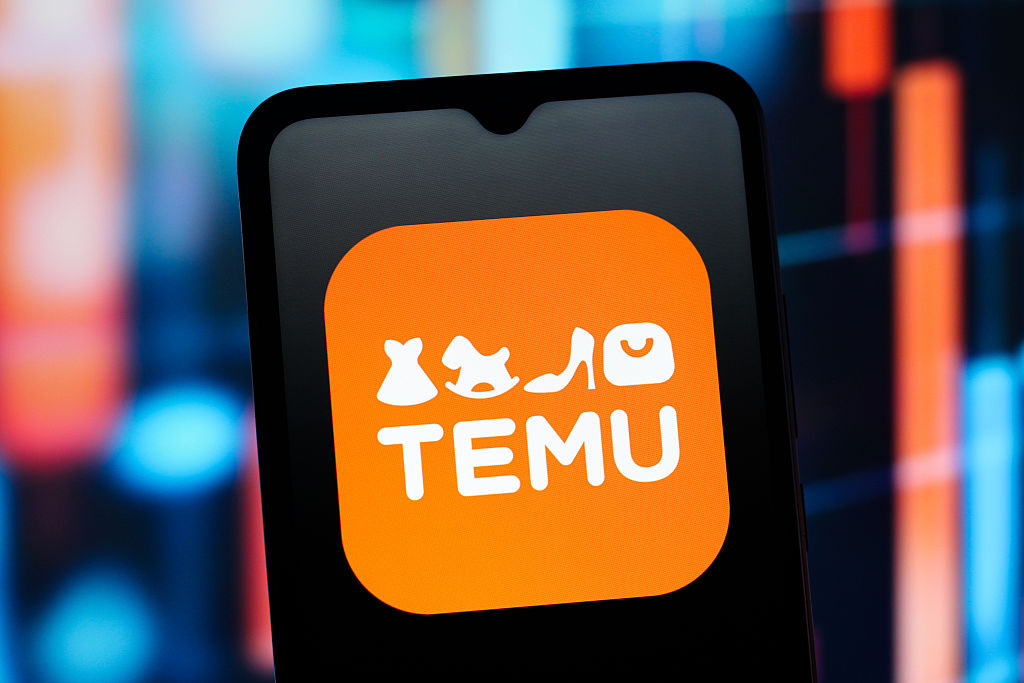 Logotipo de Temu en la pantalla de un móvil.