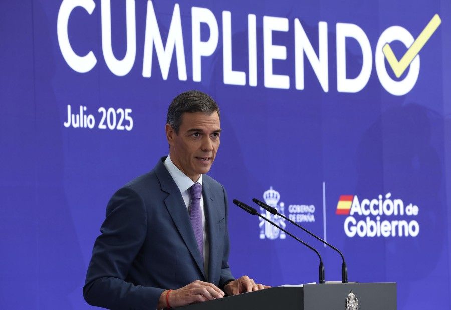 Pedro Sánchez presenta el balance del curso político, el 28 de julio de 2025.