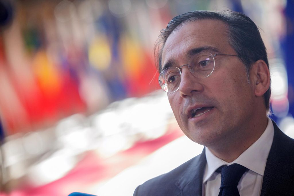 José Manuel Albares en Bruselas, el 15 de julio de 2025.