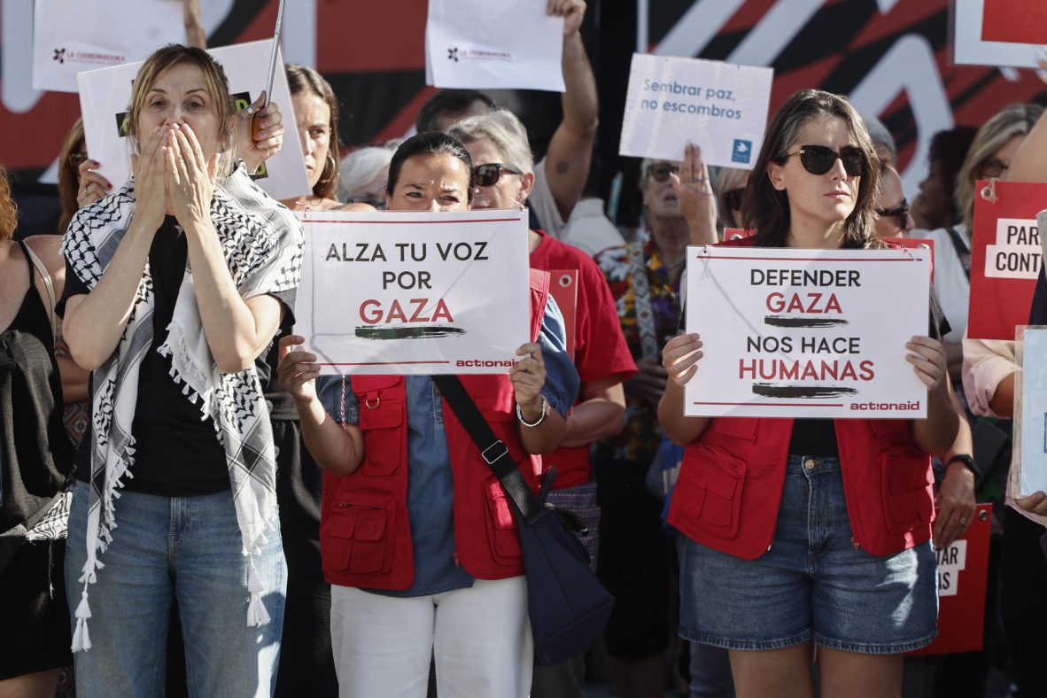 Manifestación de “Artistas por Palestina” en Madrid, el 15 de septiembre de 2025.