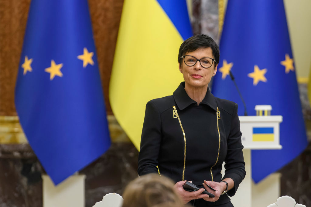 Marta Kos, comisaria europea de Vecindad y Ampliación, en Kiev, el 1 de diciembre de 2024