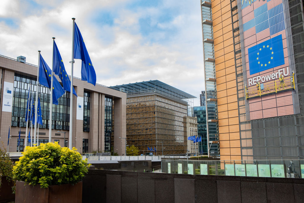 Vista del edificio Justus Lipsius (izq) y del Berlaymont (dr), en Bruselas, en una foto de 2024.