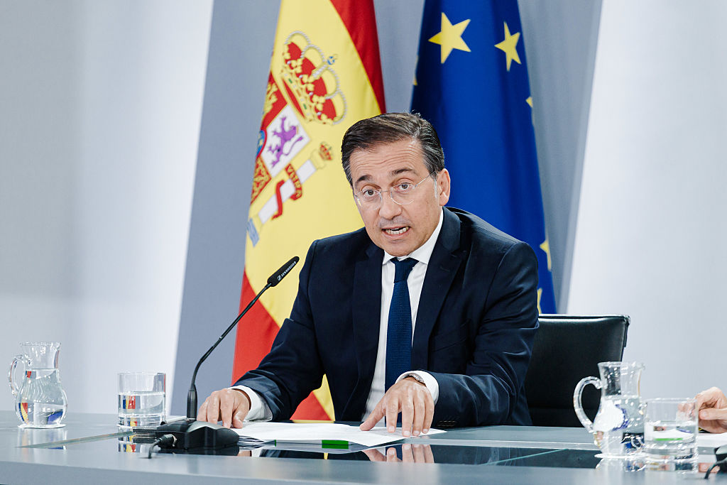 José Manuel Albares en una rueda de prensa en Moncloa, en una imagen de archivo.