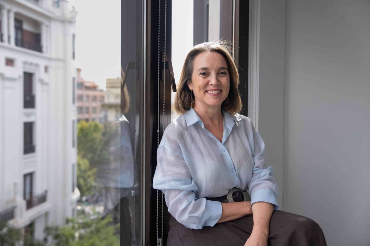 Cuca Gamarra, en la sede del PP en Madrid.