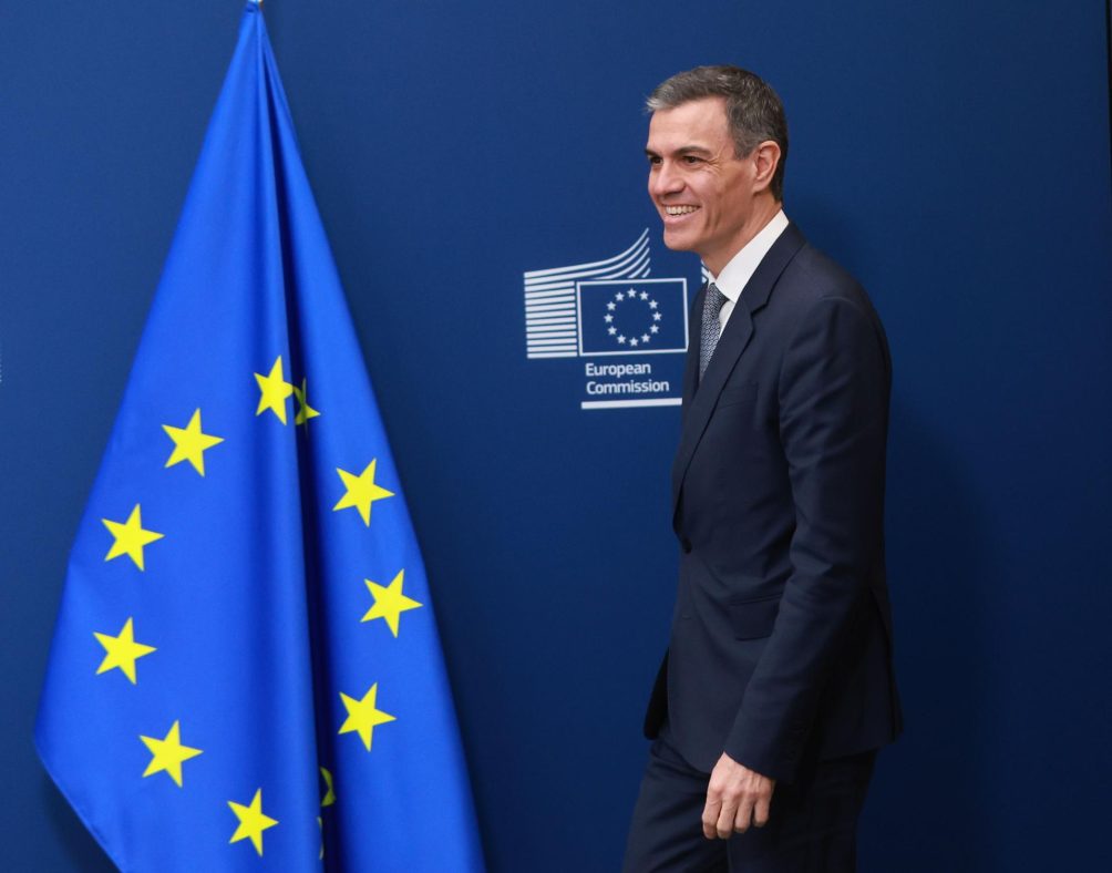 El presidente del Gobierno, Pedro Sánchez, visita la sede de la Comisión Europea en Bruselas el 28 de mayo de 2025.