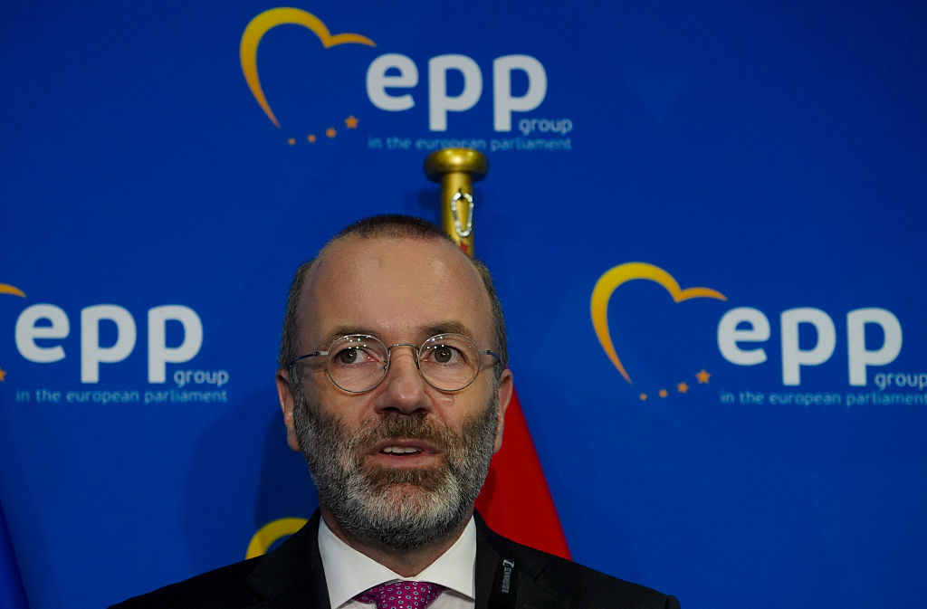 Manfred Weber, líder del PPE, en una imagen del 29 de abril en Valencia.