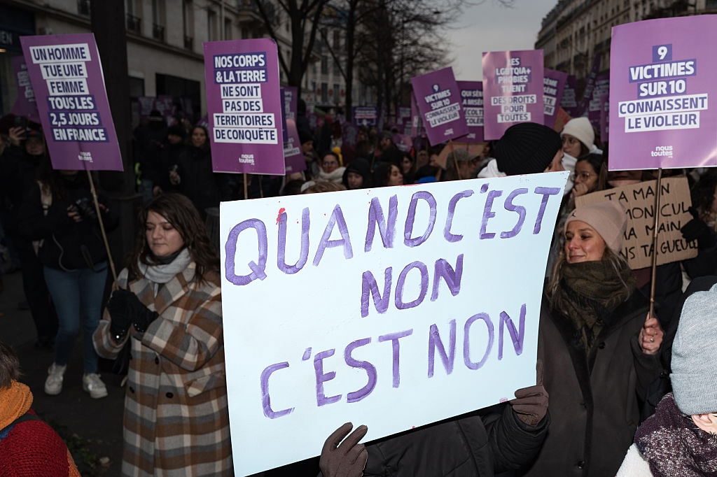 Manifestación contra la violencia de género en París.