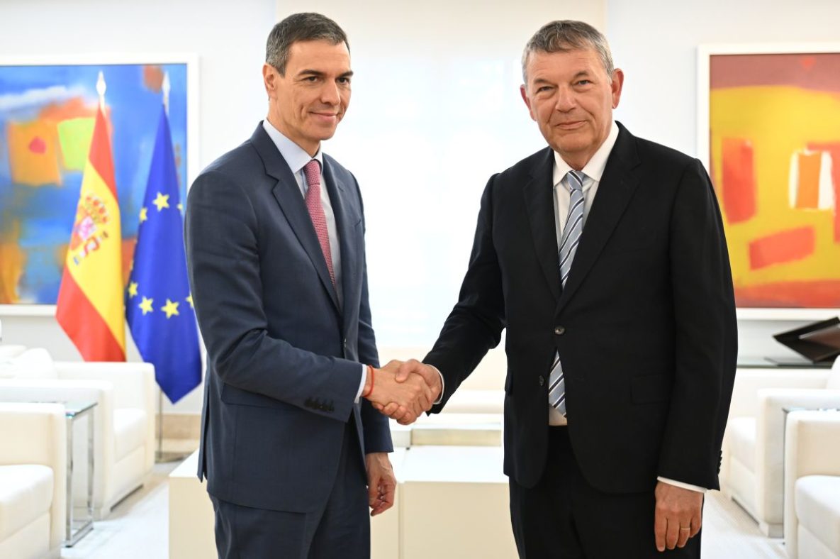 Sánchez y Lazzarini en Madrid, el 10 de marzo de 2026.