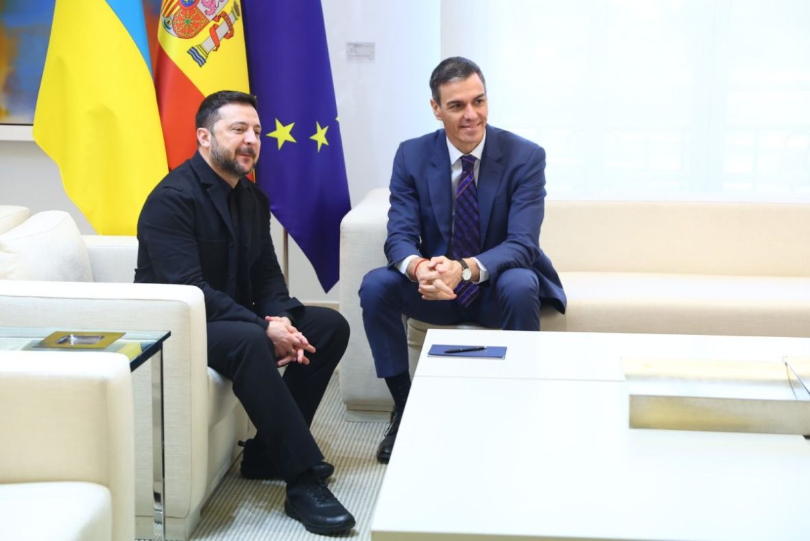 Zelenski y Sánchez en La Moncloa, el 18 de marzo de 2026.