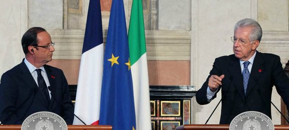 Aux côtés de Monti, François Hollande enfonce le clou sur la croissance