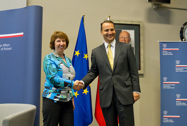 Catherine Ashton meets Radoslaw Sikorski. Warsaw, 2012. [ Ministry of Foreign Affairs of the Republic of Poland]