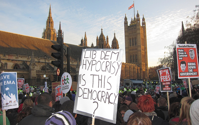 College students protest fee hike. London, December 2010. [Bob Bob/Flickr]