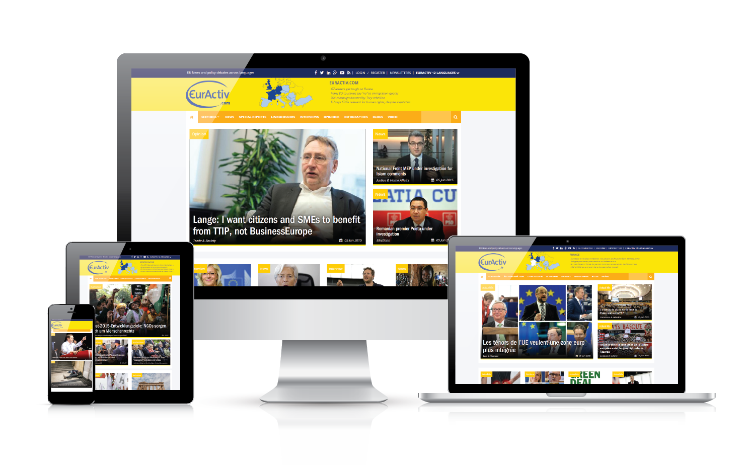 Les nouveaux sites EURACTIV s&rsquo;adaptent à tous les types d&rsquo;appareils.