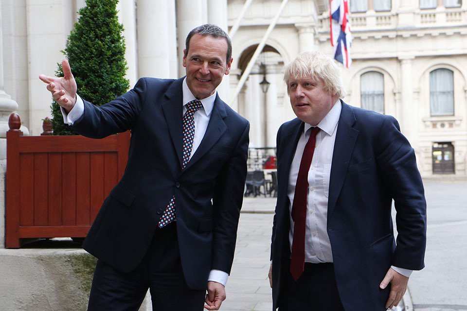 Boris Johnsonlors de son arrivée au ministère des Affaires étrangères.