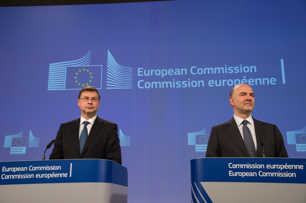 Valdis Dombrovskis et Pierre Moscovici