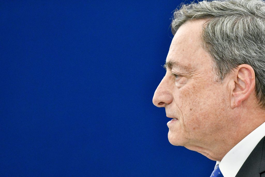 Le président de la BCE, Mario Draghi au Parlement européen.