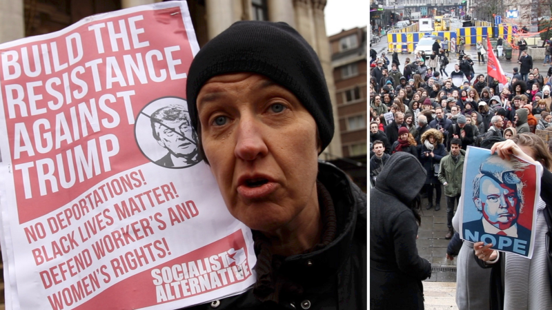 Les Bruxellois manifestent contre la politique anti-réfugiés Trump