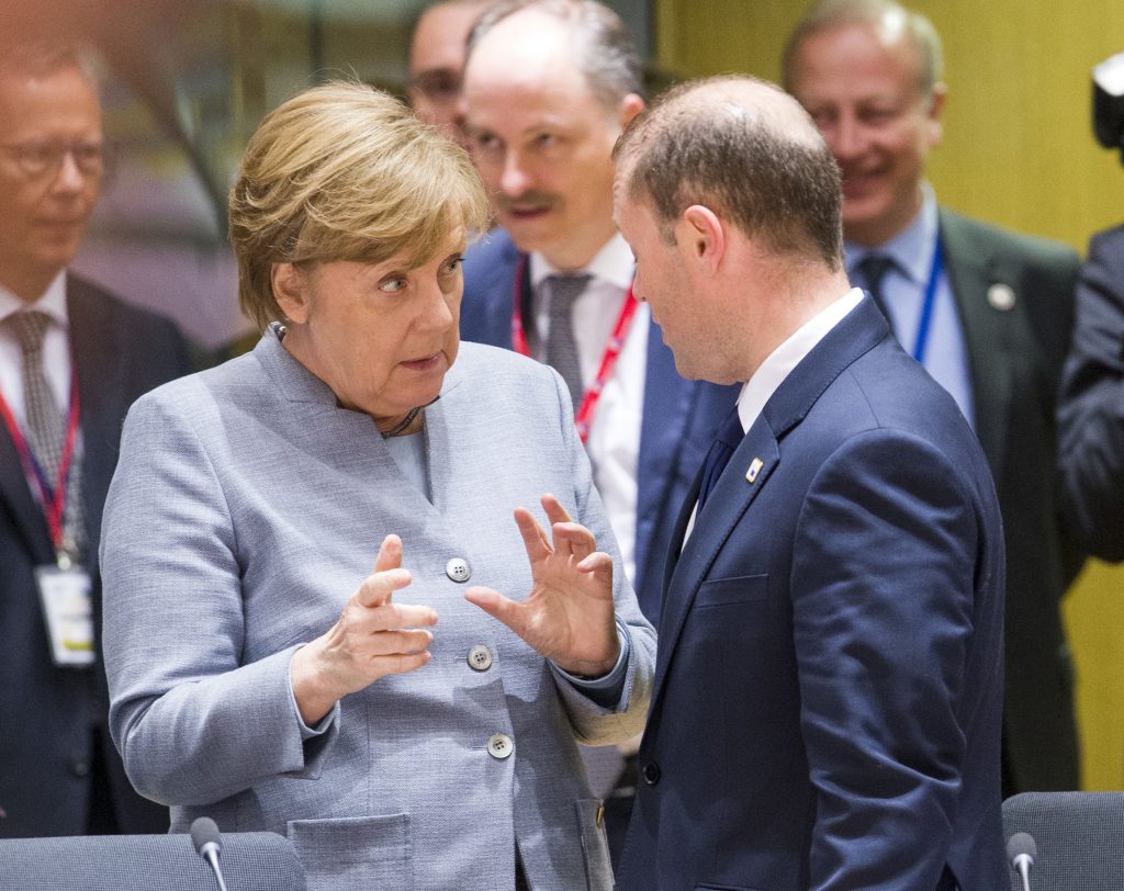 Merkel au Conseil européen, le 29 avril