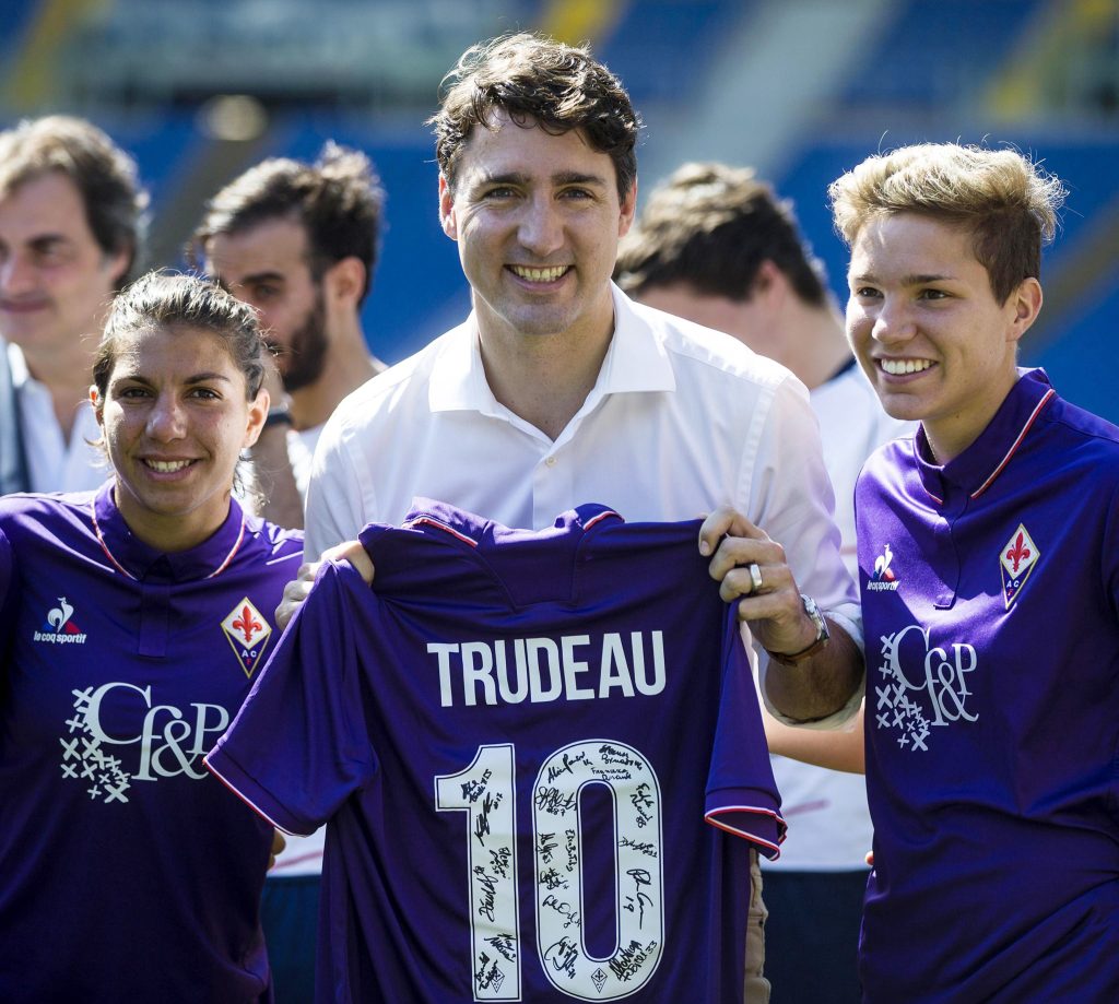 CLe premier ministre Canadien lors d&rsquo;une visite à Rome.