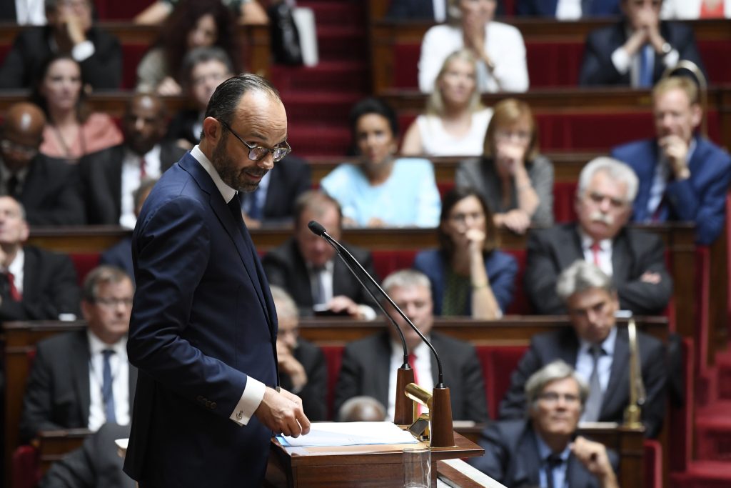 French PM Edouard Philippe delivers a general policy speech at National Assembly