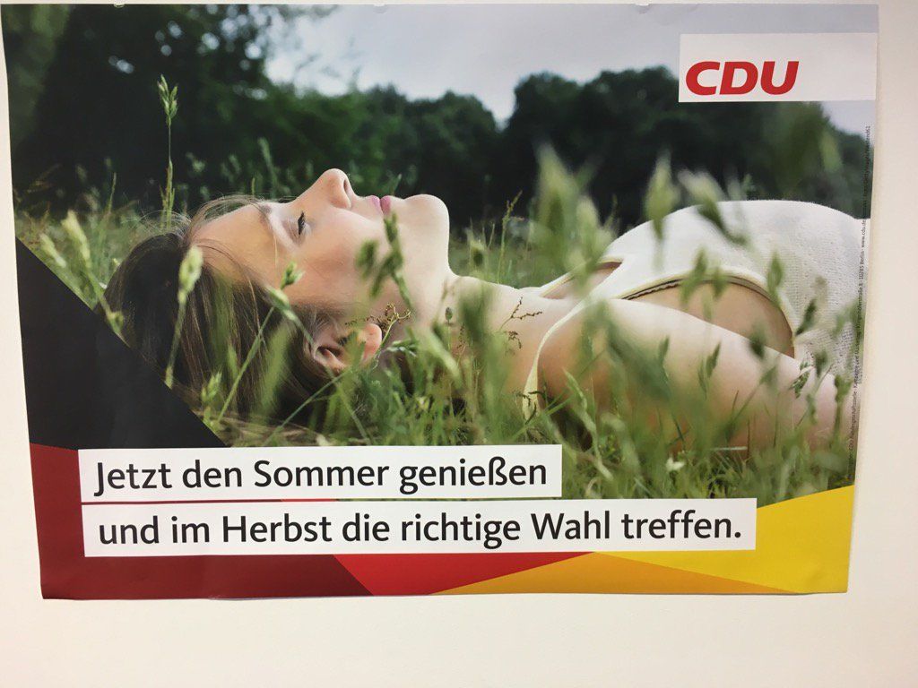 Affiche de la CDU pour la campagne allemande. CDU