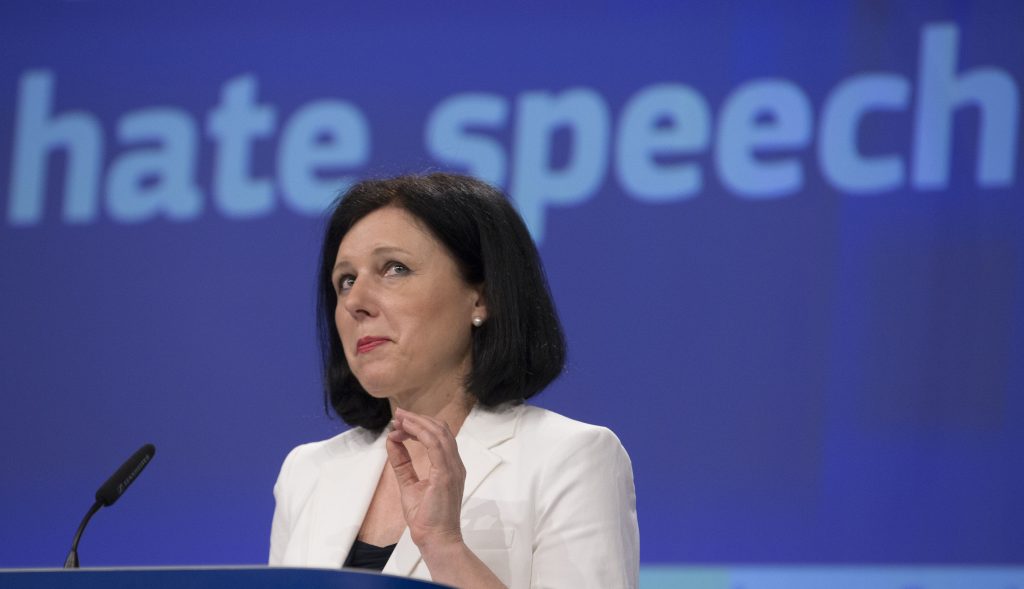 EU Cmmission news conference on illegal online hate speech code of conduct