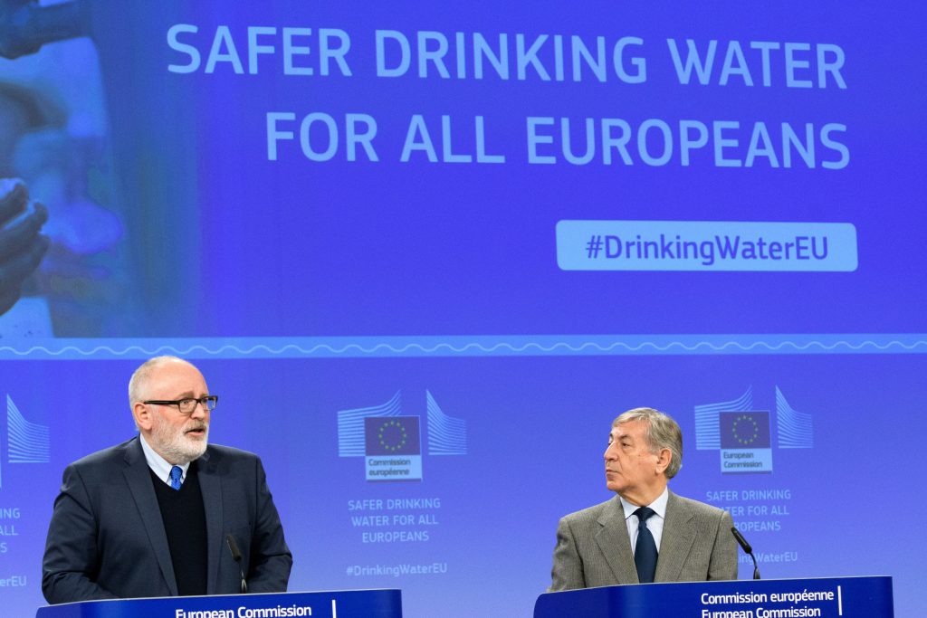 Press conference of Frans Timmermans, First Vice-President of the EC, and Karmenu Vella, Member of the EC, on the revision the Drinking Water Directive to provide safer drinking water for all Europeans