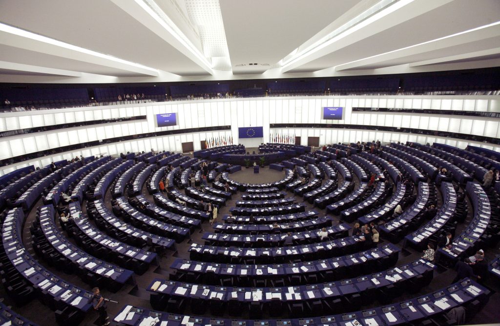 A general view of the hemicycle of the European Parliament