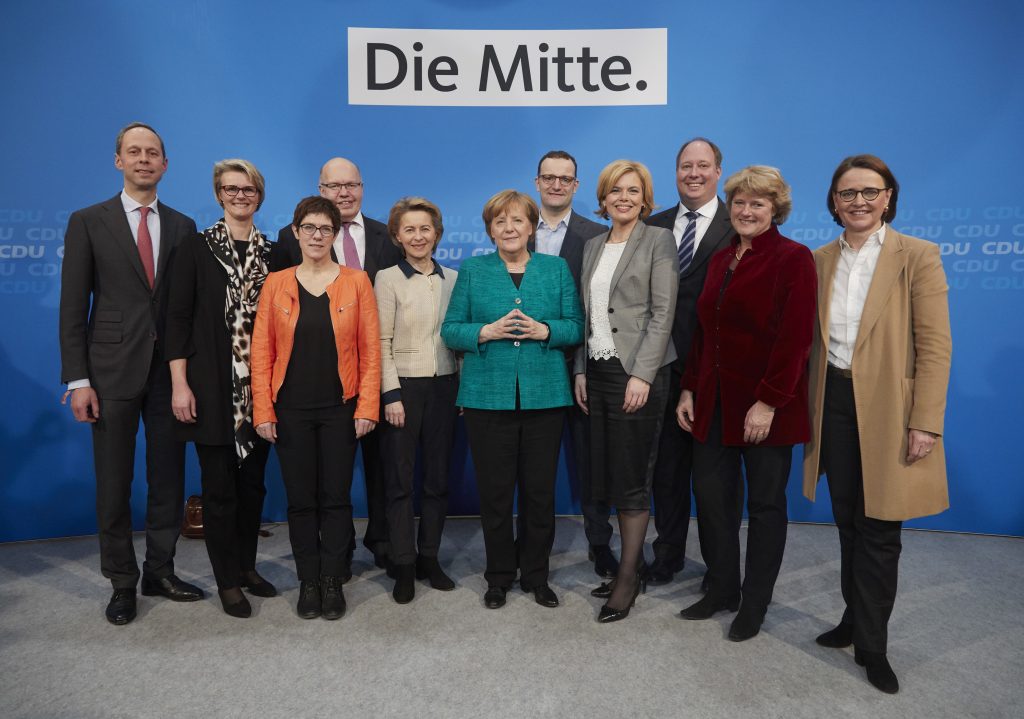 German Chancellor Angela Merkel presents CDU Cabinet members
