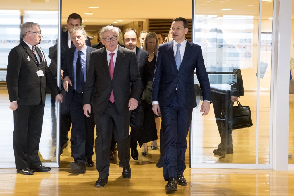 Jean-Claude Juncker, President of the EC, receives Mateusz Morawiecki, Polish Prime Ministe