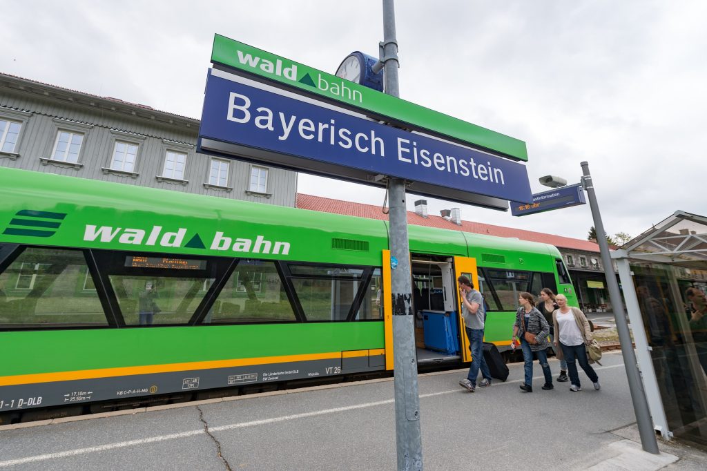 Train station on German-Czech border in Bayerisch Eisenstein