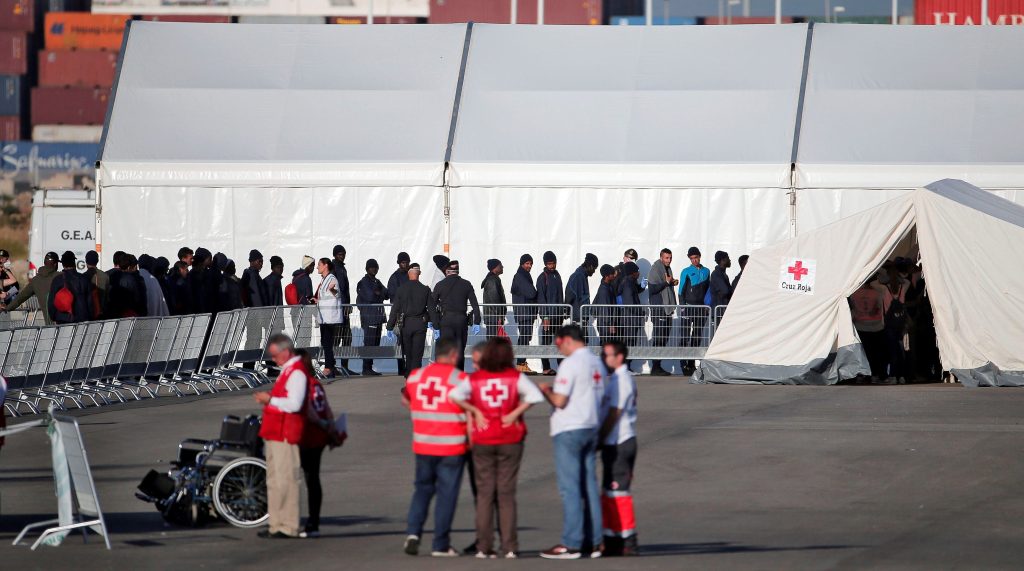 Migrants arrivant à Valence