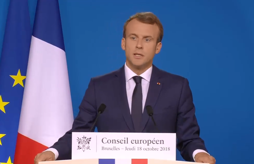 Emmanuel Macron à Bruxelles, le 18 octobre.