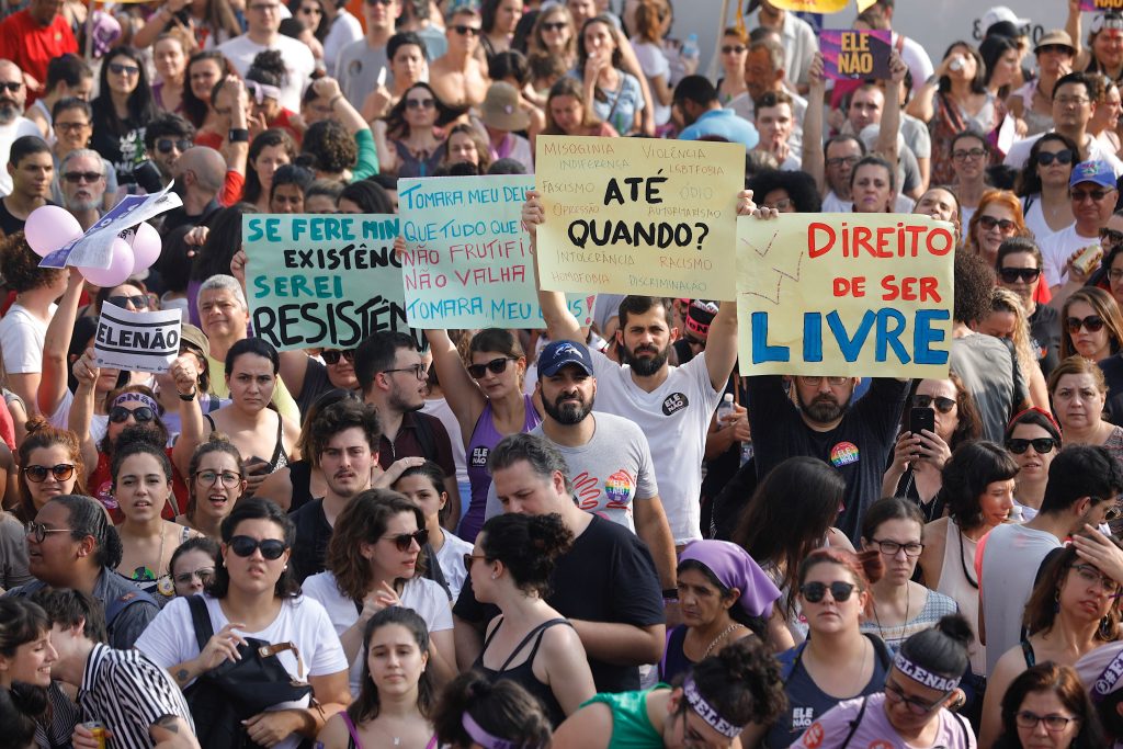 Thousands demonstrate against Jair Bolsonaro under the slogan Not Him