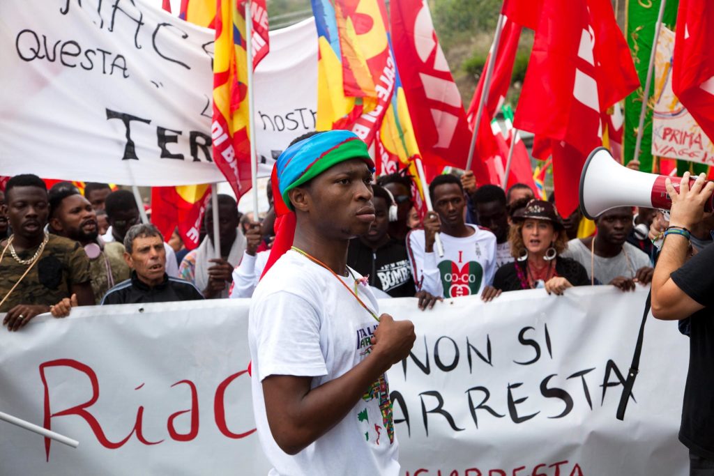 Solidarity demonstration for Mayor of Riace Domenico Lucano