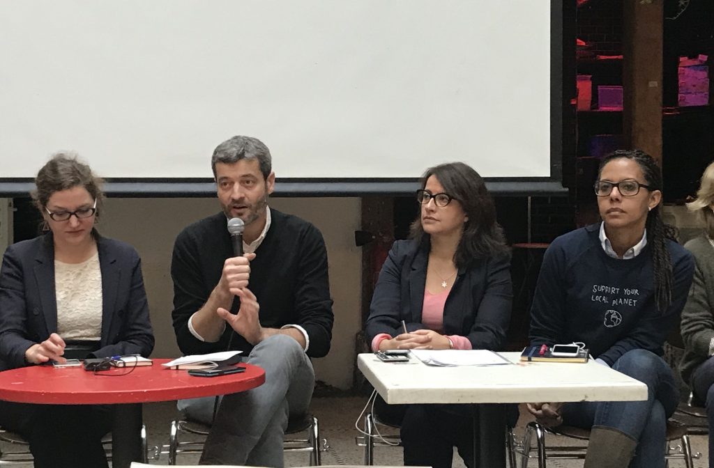 Marie Toussaint, Jean-François Julliard, Cécile Duflot et Audrey Pulvar représentant les ONG Notre affaire à tous, Greenpeace, Oxfam et FNE le 18 décembre, à Paris
