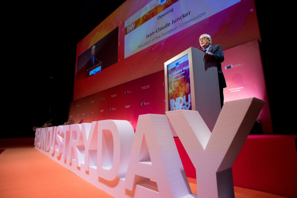 Jean-Claude Juncker, President of the EC, participates in a debate on the future of Europe in the EU Industry Days 2019