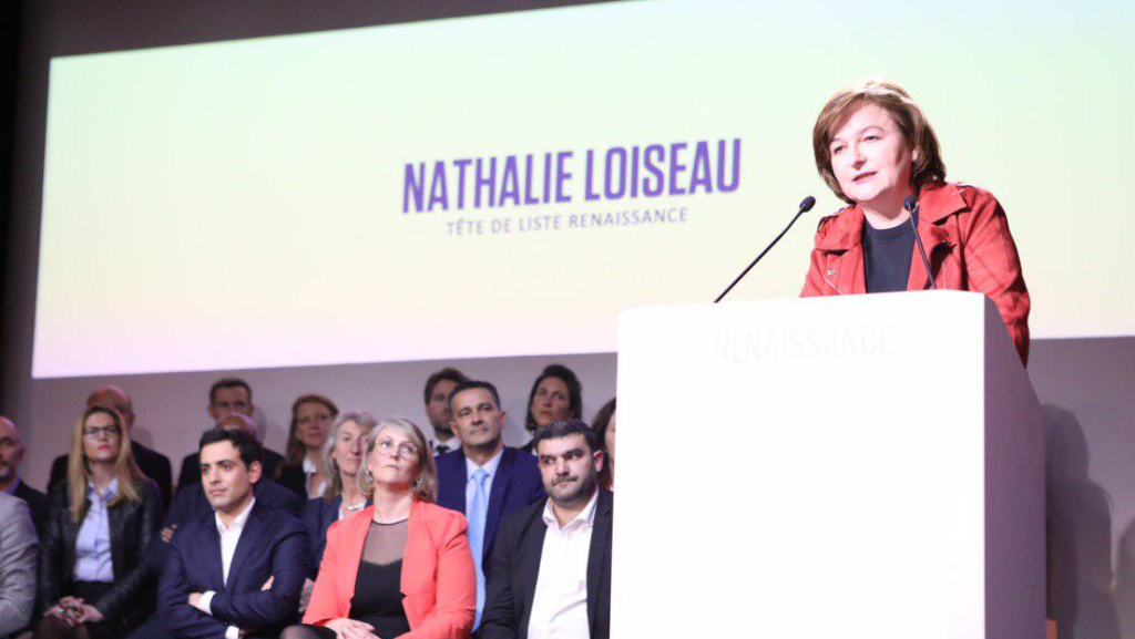 Nathalie Loiseau, le 26 mars, lors du lancement de la liste de LREM, baptisée Renaissance.