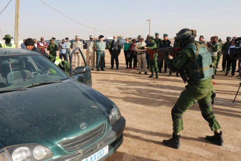 Photo donnée par la Guardia civil, d&rsquo;un exercice pratique dans le cadre de la formation GAR SI-SAHEL