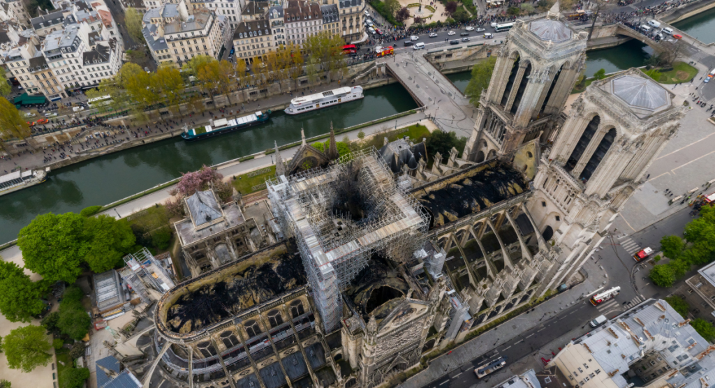 Notre Dame de Paris vue du ciel. Photo Gigarama