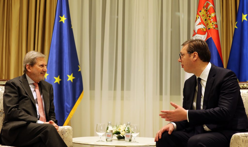 EU commissioner for Enlargement Negotiations Johannes Hahn visits Serbia