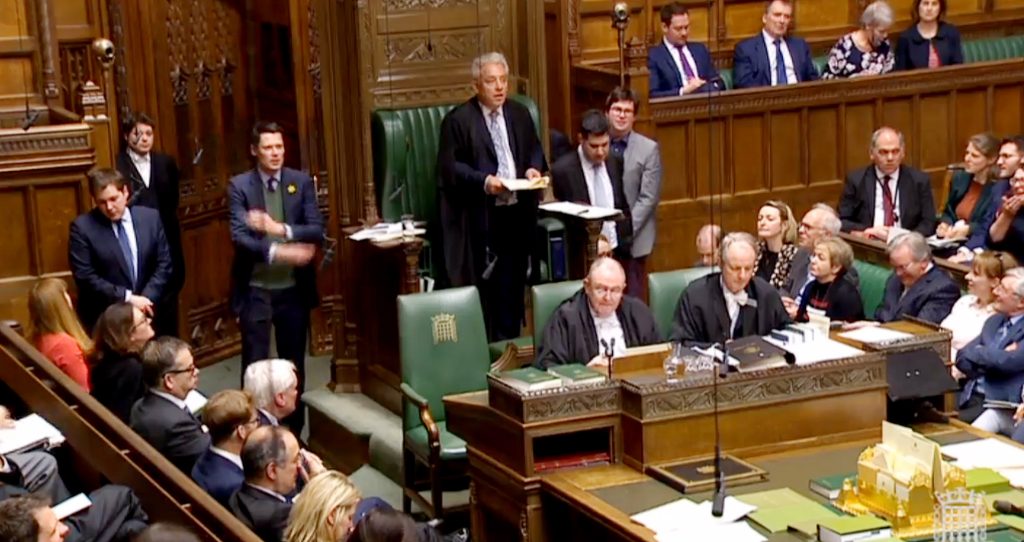 British Members of Parliament voting on further Brexit options